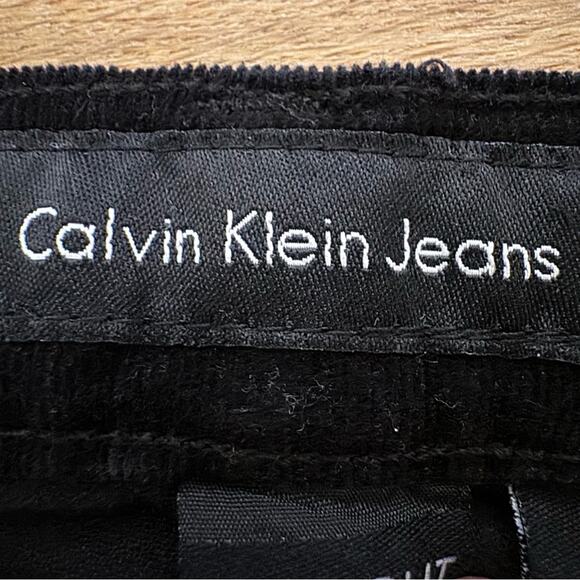 Calvin Klein black corduroy straight leg low rise pants size 2 b41 - Picture 2 of 7